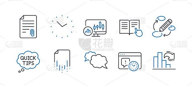 Set of Education icons, such as Quick tips, Time,