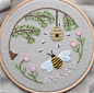 Bee's World Crewel Embroidery