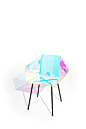 TREND: Towards iridescence - Huskdesignblog | Prismania Chair by Elise Luttik | design product | designer | iridescence | iridescent finish | iridescence effect | dichroic glass | color gradient object | metal design | colorful object | colorful design |