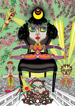 #DiorTokyo#田名纲敬 (Keiichi Tanaami) 无疑是他那个时代最具知名度的当代艺术家，『迪奥精神二零一五·东京』成衣系列秀上演之际，他以插画方式、波普视角再现他眼里的迪奥经典元素，法式奢华优雅邂逅日本动漫，又将激发出怎样的火花？ ​​​​