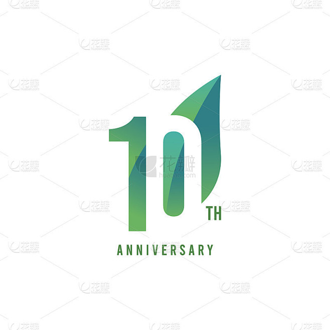 10周年标志矢量模板设计插图