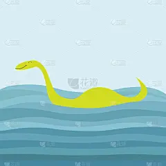 Loch Ness Nessy fictional creature. Dinosaur shape