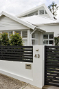 Love this entrance design / front yard privacy fence: