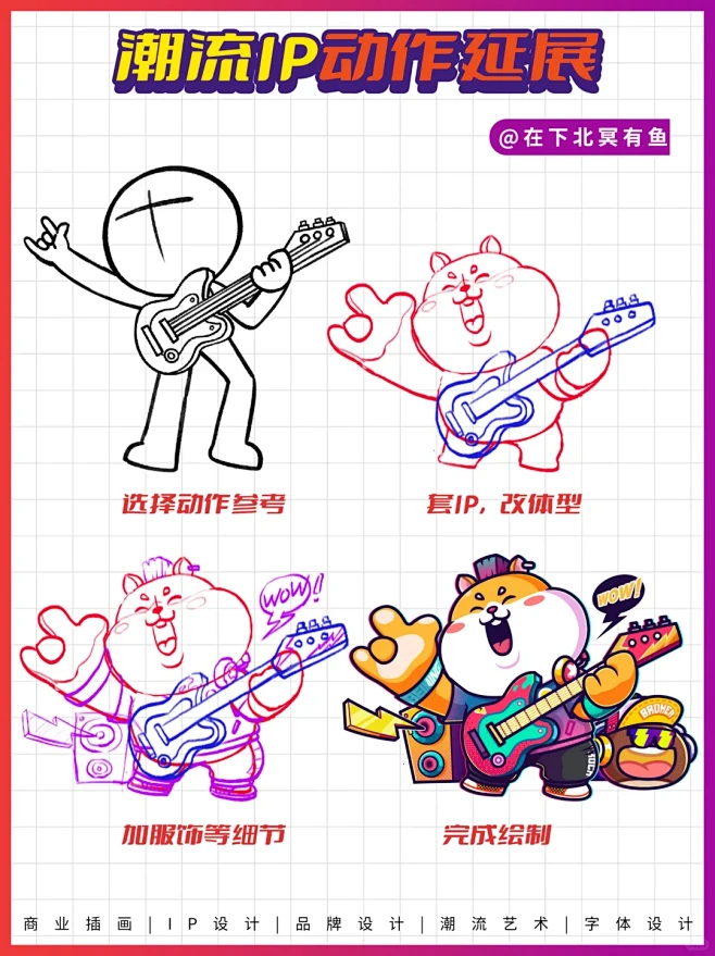 教程|潮流IP动作延展（乐器篇） - 小红书-花瓣网