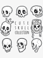 "Cute skull collection" Sticker by Kanae19 | Redbubble