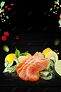 日式料理刺身三文鱼背景素材高清素材 平面 免费下载 页面网页 平面电商 创意素材