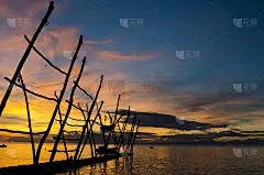 克罗地亚乌马格惊人的日落。