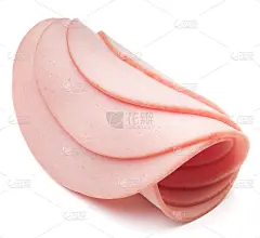 煮熟的火腿肠或卷腊肠切片