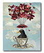 Courtside Market Blackbird In Teacup Gallery-Wrapped Canvas | zulily