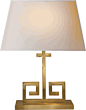 Hotel Lighting Collection: 26" Tall Greek Key Table Lamp * Natural Brass