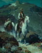 弗兰克坦尼约翰逊(Frank Tenney Johnson)（1874年 6月26日-1939年1月1日）是美国西部著名画家，他对夜景的绘画色彩表现达到了普及后辈广泛学习的高度，后来因其典型的冷调子色彩被绘画界称为“牛仔约翰逊月光色”，也是美国西部典型的马背题材绘画被簇拥的艺术家之一。