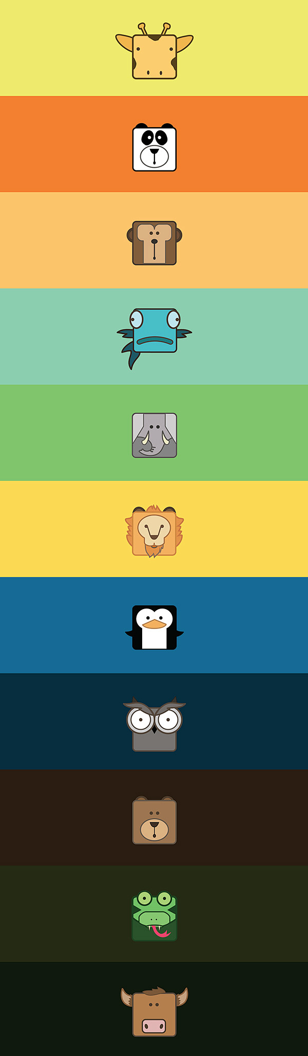  Animal icons design...