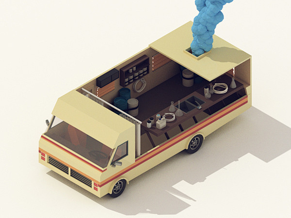 C4D-低边形#2.5D #扁平化风格#...
