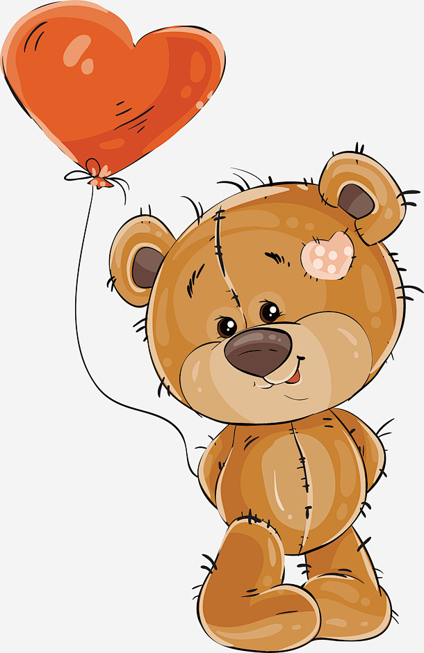 拿着爱心气球的小熊矢量图高清素材 可爱小...