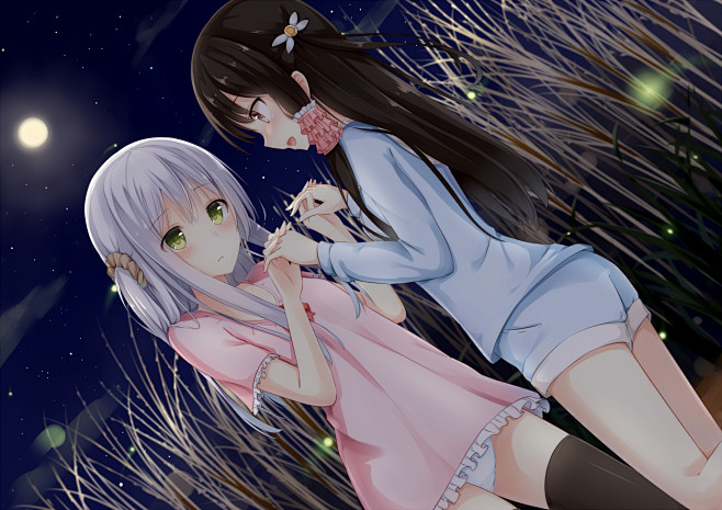 月に照らされて