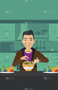 男人做饭吃饭