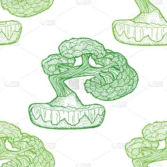 盆景光纹手绘风格