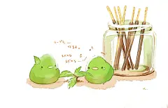 #飞乐鸟分享# 让人充满幸福感的可爱插画，这样萌萌的甜品你会舍得吃吗？P站画师チャイ。 ​​​​