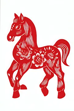 马年民间剪纸设计元素