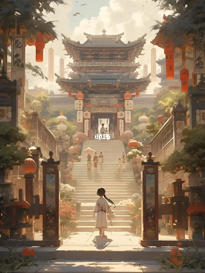 Ai古风插画|它们像你们去过的哪座古城？-花瓣网