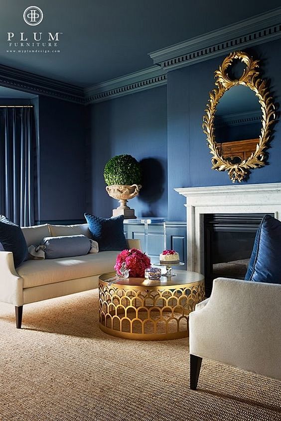 Blue living room: 