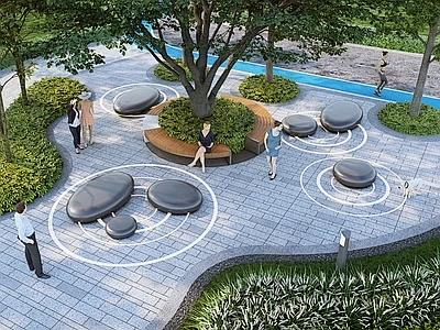 现代公园景观 公园小广场 街角小公园-花瓣网
