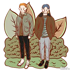 手绘时尚文艺潮男青年卡通小插画 PNG搜索 夹克,棉衣,男性,青年,时尚潮男,英伦风,装饰图案