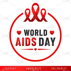 世界艾滋病日海报。艾滋病意识红丝带。矢量插图。