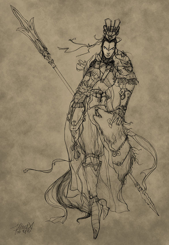 jonryx的插画二郎神杨戬