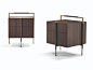 Square eucalyptus bedside table with drawers KEVIN | Bedside table by Frigerio Salotti
