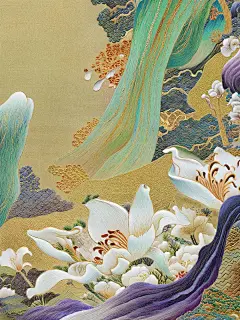 百合花 敦煌风格 刺绣AI_7_siperleon_来自小红书网页版