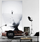 黑白挂画巨幅客厅走廊过道背景墙画北欧现代简约超现实主义装饰画-淘宝网