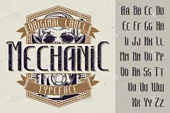 标签,字体,文字,非凡的,字母表次序,迅速,图像,复古