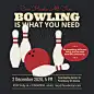 Bowling Theme Party Happy Time Invitation Simple Fashion Style