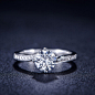 30分50分钻石求婚戒指 铂金钻戒 1克拉钻石女戒求婚结婚戒指 包邮 