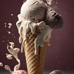 AI数字艺术美味夏日冰淇淋雪糕模型