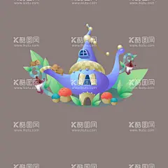 卡通城堡  - 源文件下载【酷图网】插画,壁纸,动物,卡通,背景墙,手绘插画,祥云,飞翔,幼儿园,热气球,独角兽,彩虹城堡,萌系,卡通城堡,主题乐园,