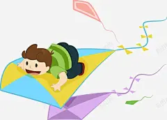 风筝上的男孩矢量图高清素材 png 设计图片 免费下载 页面网页 平面电商 创意素材 png素材