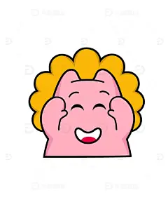 脑袋开花IP表情包卡通人物微笑打招呼高清模板免费下载-趣麦麦图