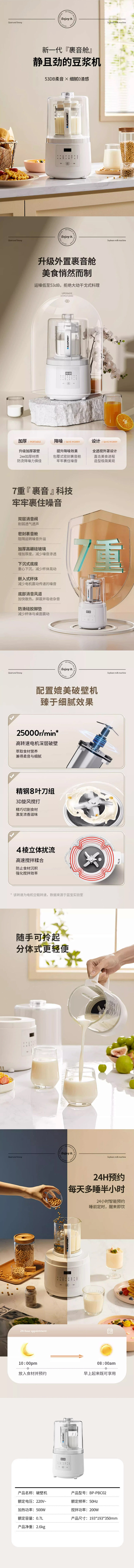 德国蓝宝破壁机家用新款豆浆机全自动多功能...