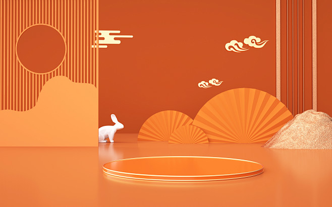 摄图网_401958511_中秋电商展台...