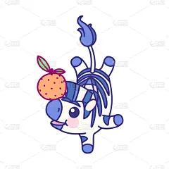 矢量,条纹,斑马,可爱的,婴儿,食品,小马,动物