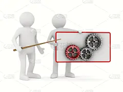 三维图形,分离着色,图像,有凹槽的,指示棒,小齿轮,演说家,张开手臂,绘画插图,男商人
