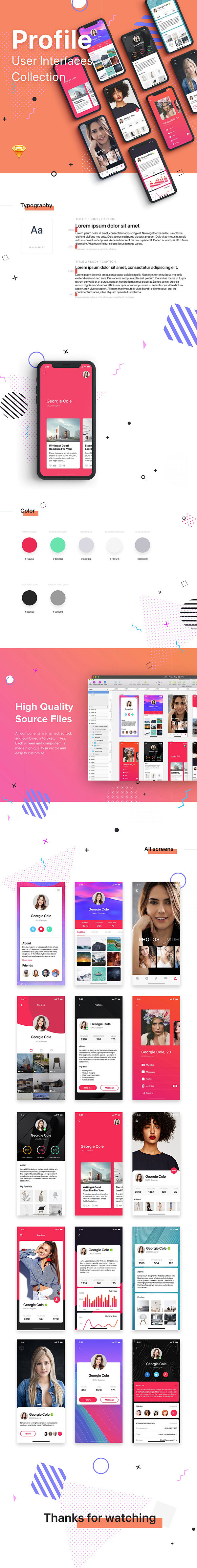 高端时尚的概念APP UI KITS p...