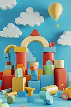 简单积木互动型玩具