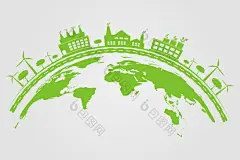 生态城市帮助的世界地球与环保的想png下载-包图网