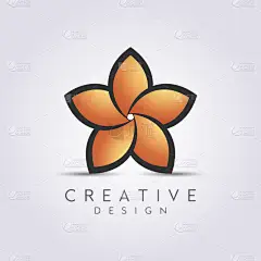 现代抽象星花矢量。设计叶子标志，莲花，玫瑰，美丽的郁金香。适合健康、水疗、化妆品、精品店、豪华和多彩
