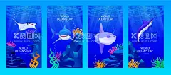 海洋海报  - 源文件下载【酷图网】海洋海报,大海,大海海报,大海元素,大海素材,大海背景,海底世界,水底世界,蓝色背景,蓝色渐变背景,海水,海水背景,卡通海水,水纹,蓝天白云,海草,海藻,珊瑚,鱼,矢量鱼,卡通鱼,鱼插画,鱼插图,鲨鱼,矢量鲨鱼,卡通鲨鱼,手绘鲨鱼,鲨鱼插画,鲨鱼插图,鲨鱼海报,海洋生物,卡通海洋生物,海洋生物合集