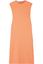Narciso Rodriguez - 挖剪绉纱连衣裙 : 粉橘色绉纱
 背面配有单颗隐形钩扣和半开式隐形拉链
 97% 粘胶纤维，3% 弹性纤维；边饰材质：100% 真丝
 干洗
 品牌特定颜色：Amber
 产地：意大利