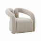 Jenn Accent Chair : The Jenn chair is a piece of furniture that is as unique as you are. Its postmodern silhouette makes the chair look artistically sculptural, while its tubular arms and plush seating offers ultimate comfort. It comes in a textural boucl